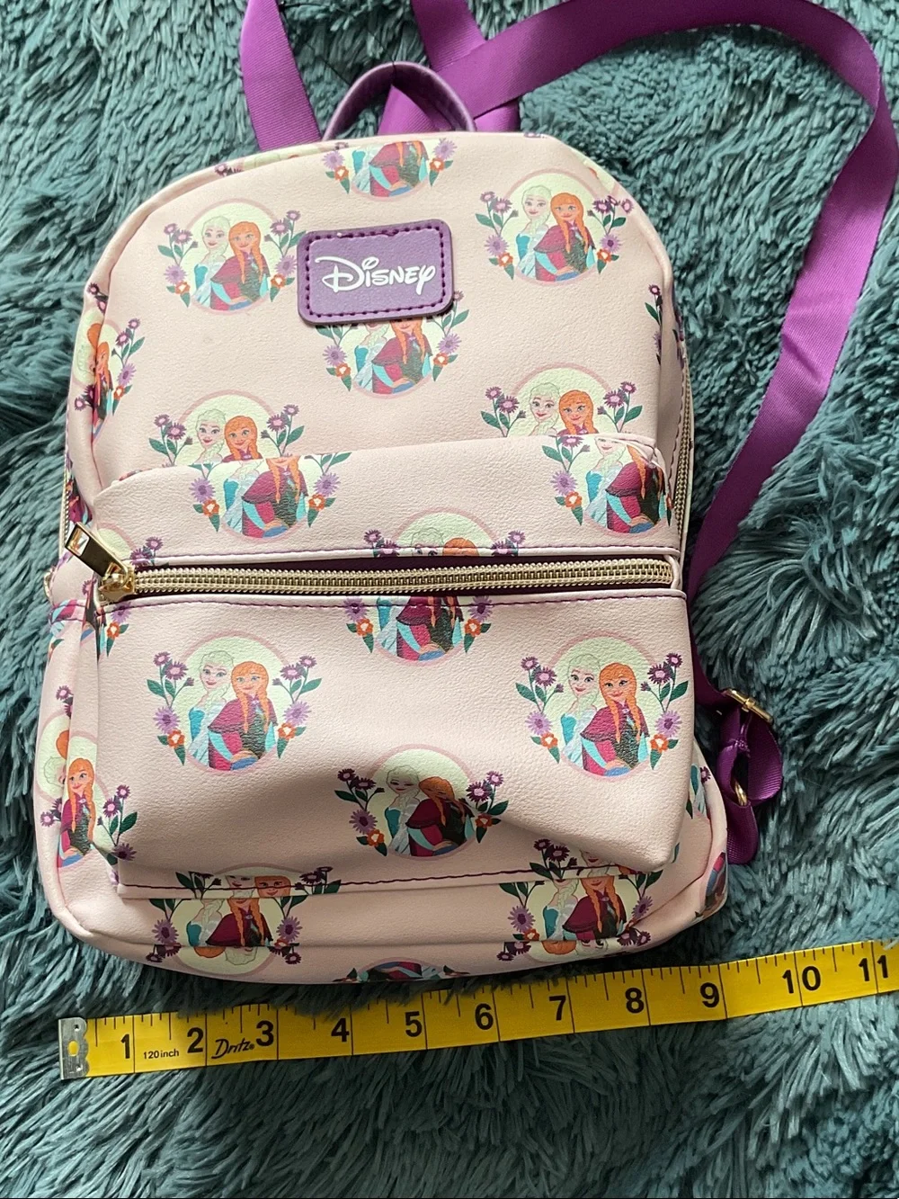 Disney Pink Elsa & Anna Patterned Mini Backpack with Purple Accents